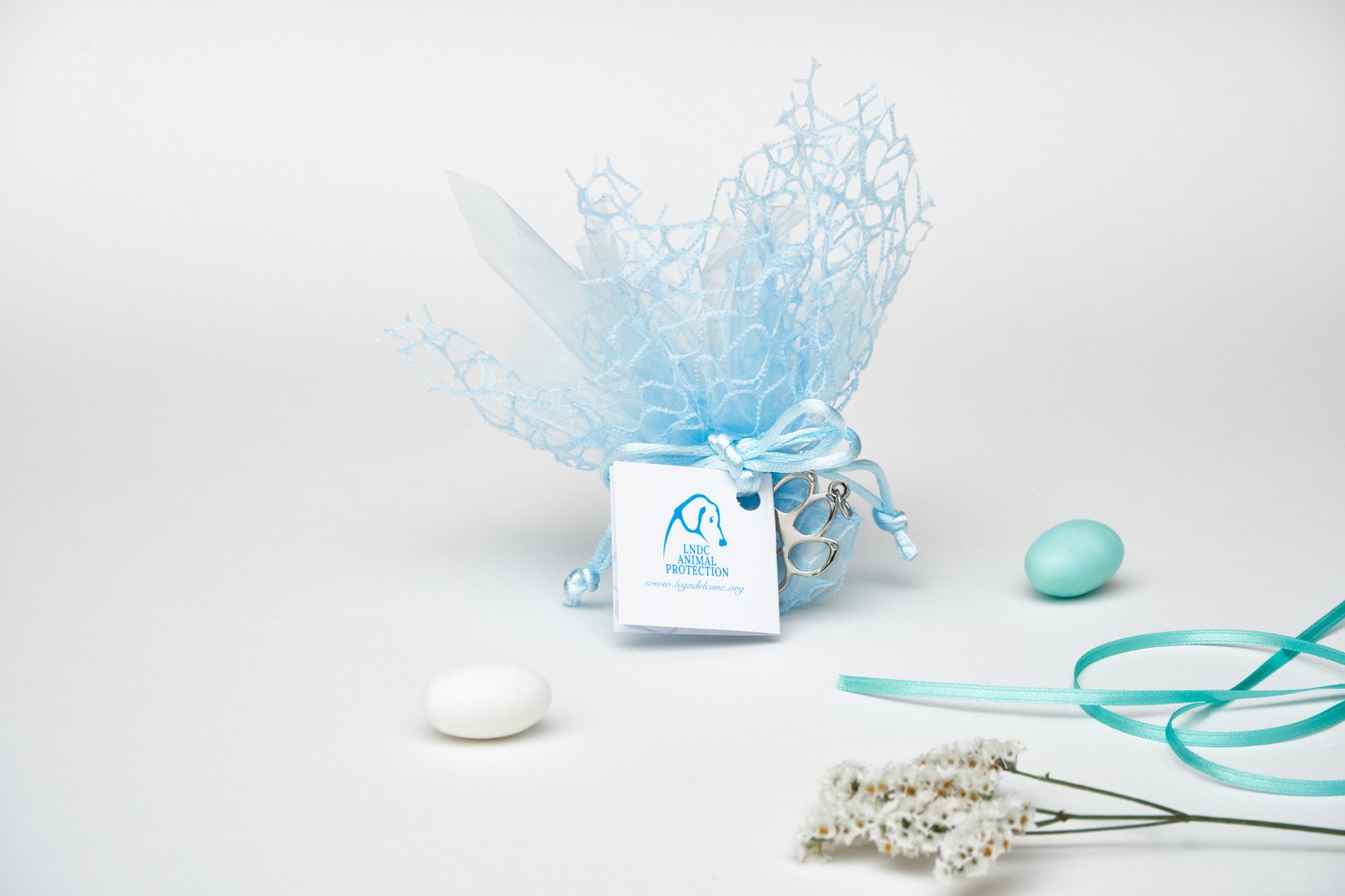 LNDC Bomboniere Sacchetti velo e tulle - azzurro